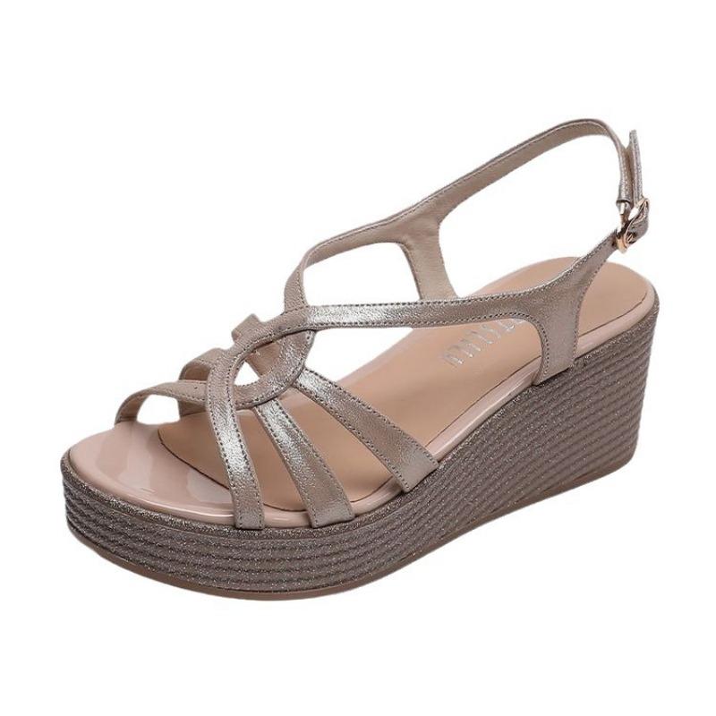 Pantofi noi versatili de damă cu toc pană și gură de pește, pantofi cu cataramă pe un umăr care cresc în înălțime