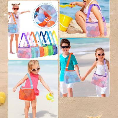 Saco de Rede para Brinquedos de Praia Saco para Guardar Conchas Infantil Saco de Rede para Brinquedos de Praia Saco de Rede para Piscina Saco para Brinquedos de Areia Acessórios de Natação Para Meninos e Meninas