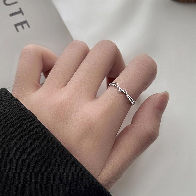 S925 Sterlingsilber Geometrischer Ring für Damen - Minimalistisches, Cooles & Einzigartiges Design, Modischer Schmuck.