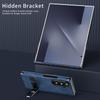 For Samsung Galaxy Z TriFold 5G Case Kickstand Nappa Texture Leather + PC Phone Cover