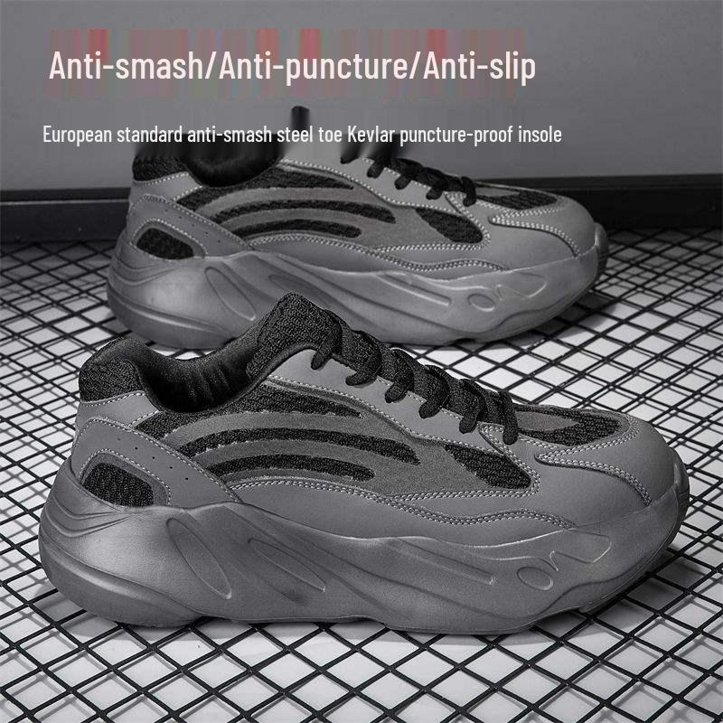 

Four Seasons Men s Steel Toe Anti-Smash Shoes - Breathable, Non-Slip, Plus Velvet, Soft Sole.