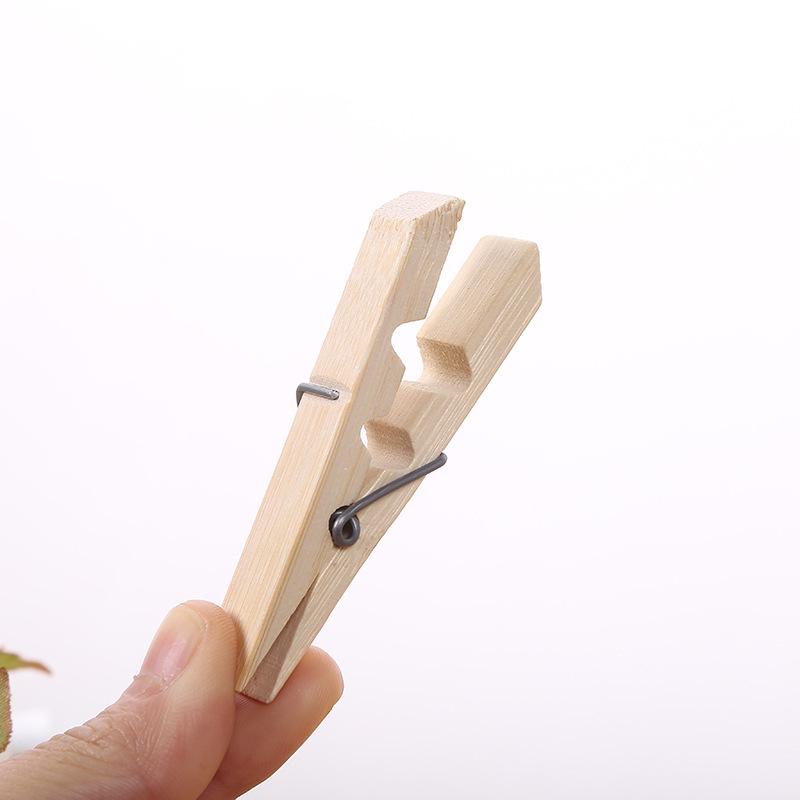 Large 7.5cm Bamboo Clothes Pins, Windproof and Multi-functional, 20-Pack