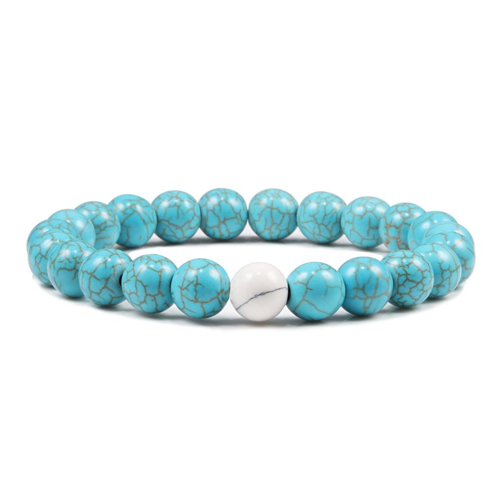 Turquoise and Lava Stone Weathered Bracelet Set