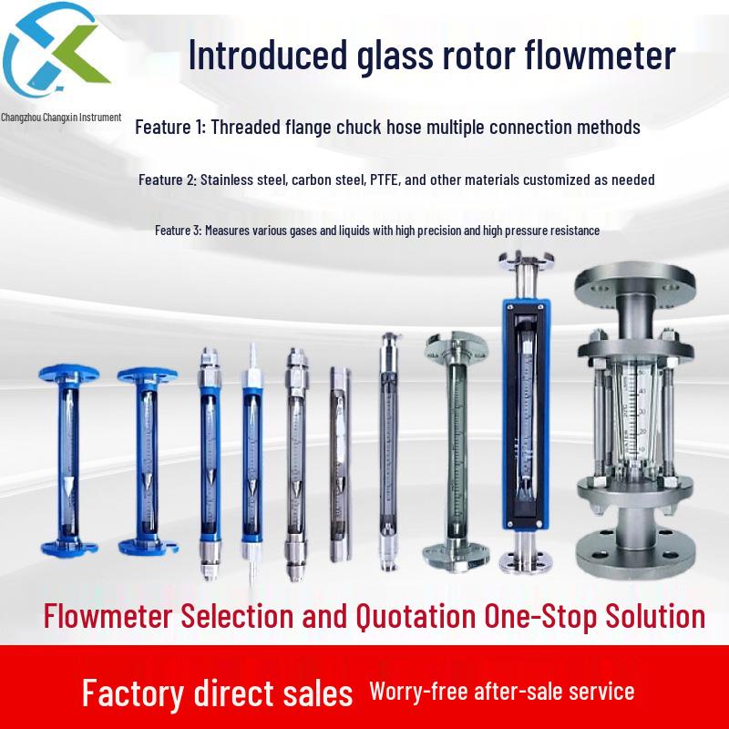 VA/FA/SA10 Anti-Corrosion Glass Rotor Flowmeter with Stainless Steel Threaded Flange for Gas and Liquid