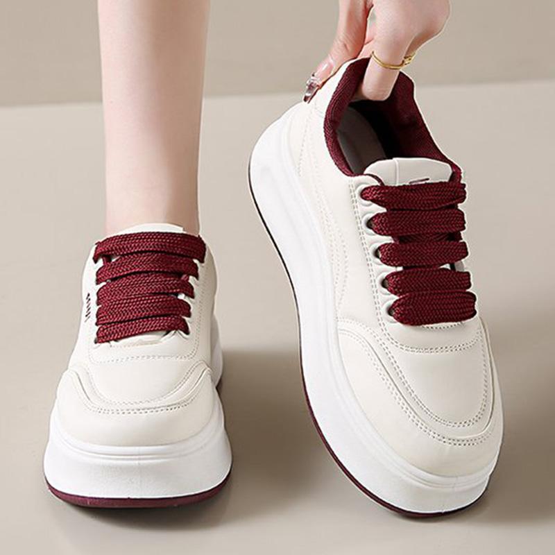 Fashion Letter Embroidery Sports Shoes Women Spring Autumn Mix Color Lace Up Sneakers Woman Soft Sole Platform Vulcanize Shoes Mujer