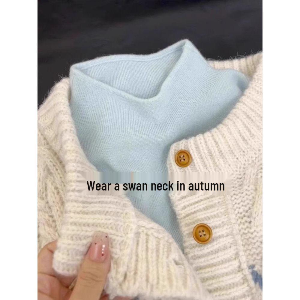 

Blue Fufu Half-High Neck Slim Knit Long-Sleeve Base Layer for Autumn/Winter One Size