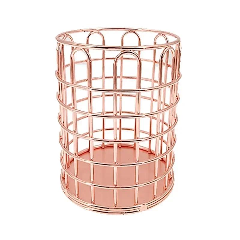 

Косметика Кисти для макияжа Коробка для хранения Цилиндрический футляр для хранения Кисточка для помады Держатель для ручек Органайзер Кованое хранение ручек розового золота