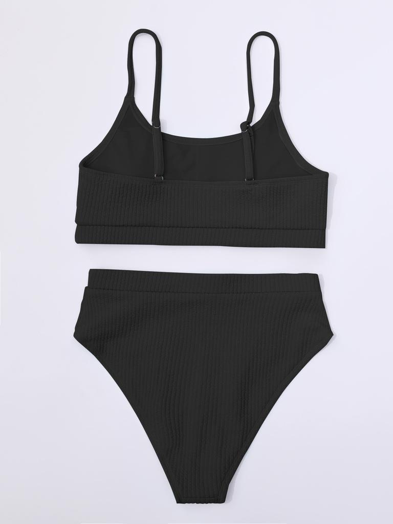 2023 new spiral pit strip U-shaped high-waisted bikini sexy swimsuit woman swimsuit