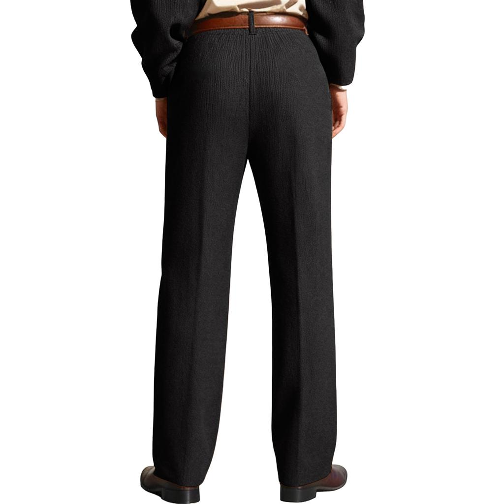 Men's High- Pleated Corduroy Pants - Classic Fit Dress Pants