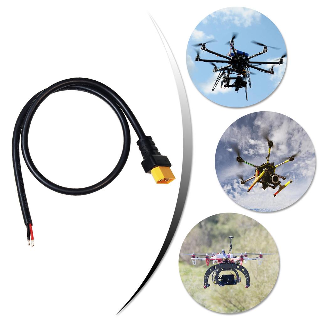 50cm Total Length 18AWG XT60 Male Connector Cable Connection Cord for UAV High Power Devices and Solar Panel