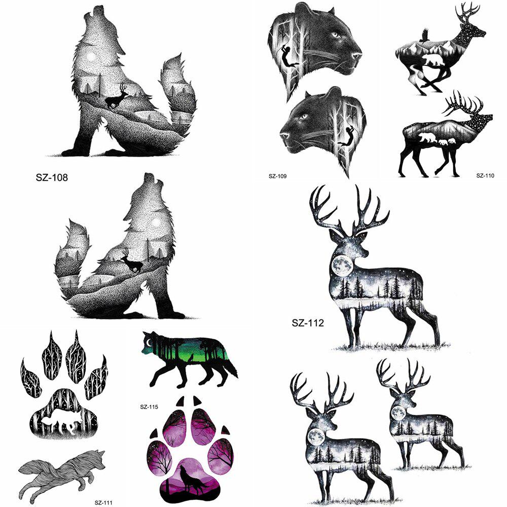 Buy 1pc Tribe Moose Temporary Tattoo For Men Arm Stickers Black Wolf Waterproof Hand Cheetah Fake Tattoo At Affordable Prices Free Shipping Real Reviews With Photos Joom