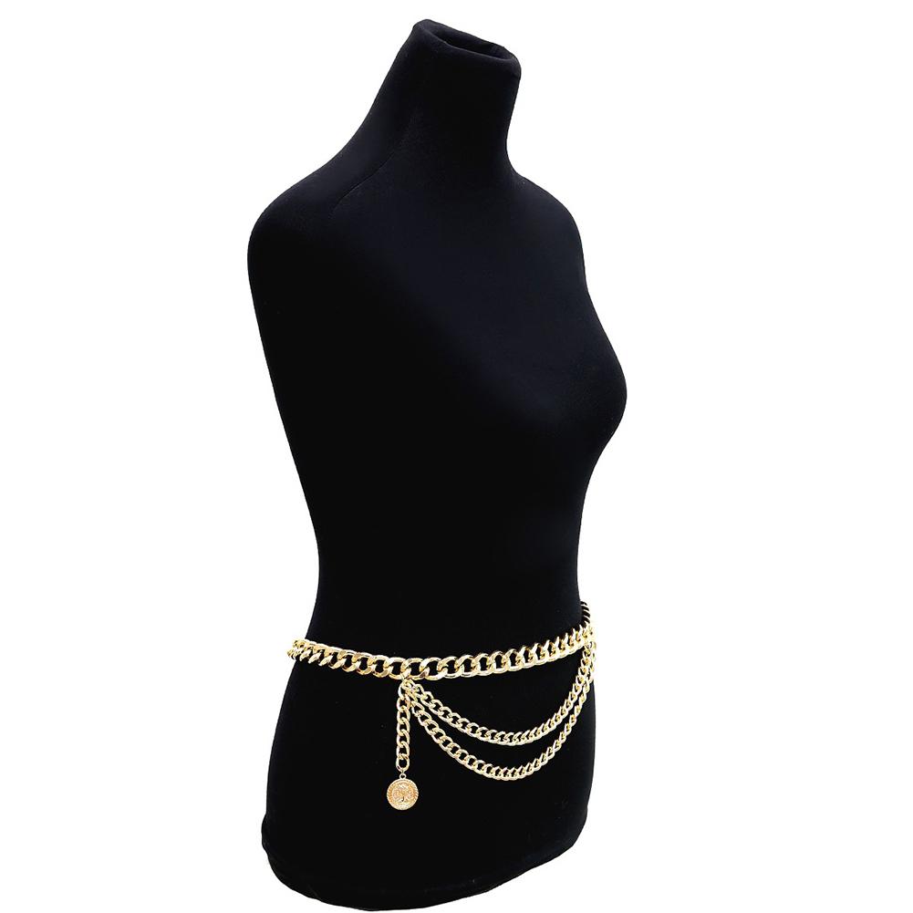 Women Vintage Style Retro Tassels Multiple Layer Waist Chain Embossed Body Chain