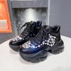 Spring Autumn New Sports High Quality Thick Soled Shoes For Women Fashion Diamond Inlaid Luxury Design Fashion Women'S Shoes