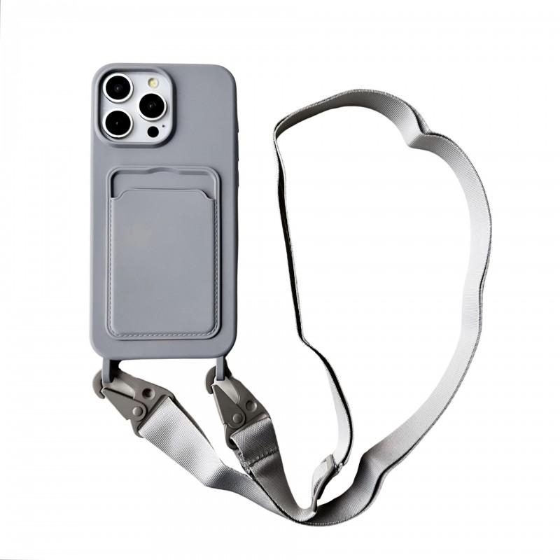 Slim Crossbody Phone Case With Card Slot IPhone 16 15 Pro Max 14 13 12 11 X XR XS Liquid Silicone Feel Soft TPU Cover