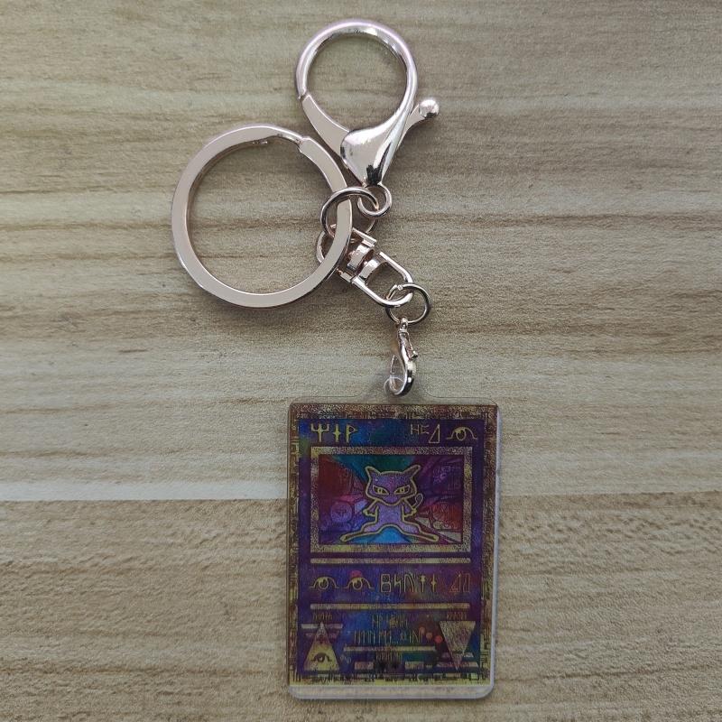 

Pokemon Anime Charizard Keychains Blastoise Venusaur Mewtwo Small Card Key Chain Diy Acrylic Action Toy Figures Game Collection 3.4x5.2cm
