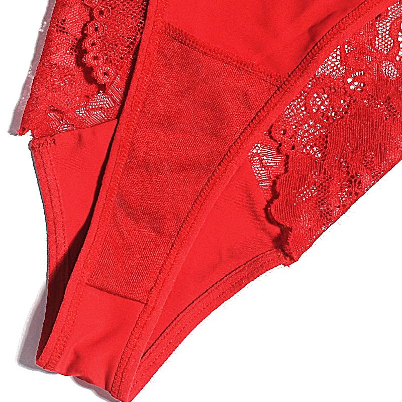 1pcs Lace Sexy Women G-string Low Rise Red Perspective Floral Panties Breathable Intimate Lingerie Ladies Thongs Underwear