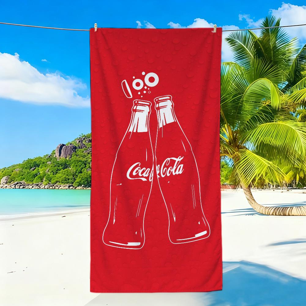 C-Coca C-Cola Fashion Logo Towel Sports Quick Dry Travel Camping Sandproof Soft Light Large Beach Towel