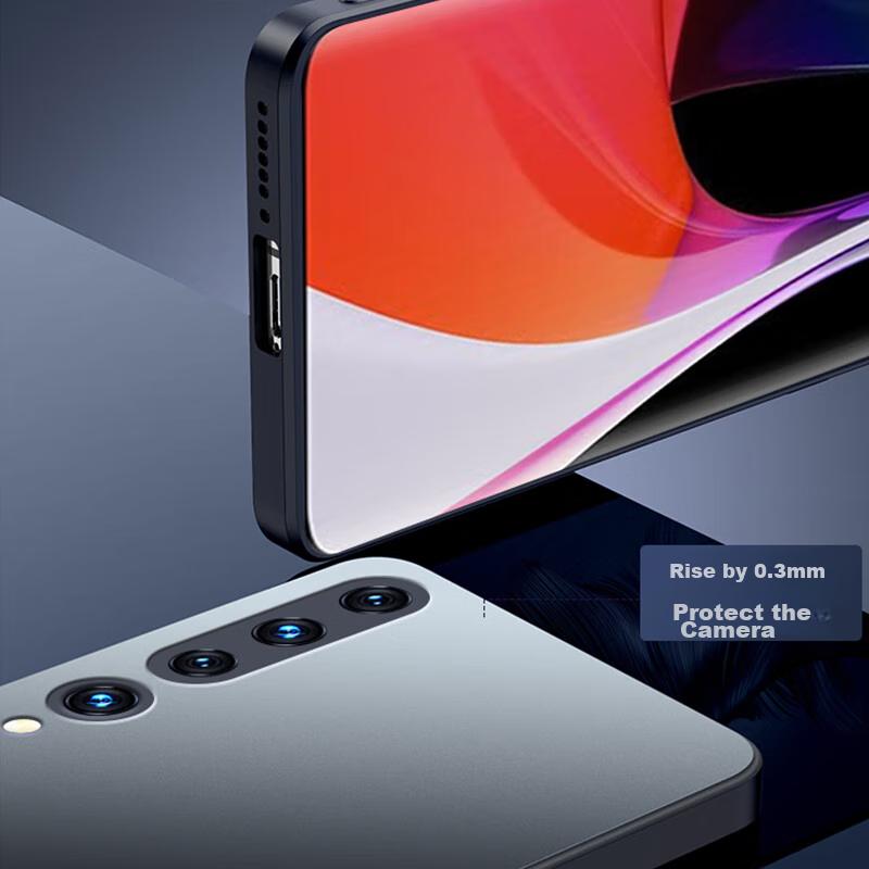 Phone Case for Xiaomi 10, Xiaomi 10 Protective Cover, Full Lens Protection, Ultra-Thin Luxury Frosted Silicone Shockproof Simple, Graphite Black