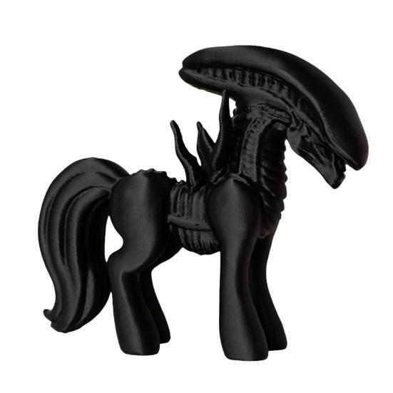 3D Printed Pony Figurine Matte Black Ornament One-piece Molding Solid Texture Statue Mini