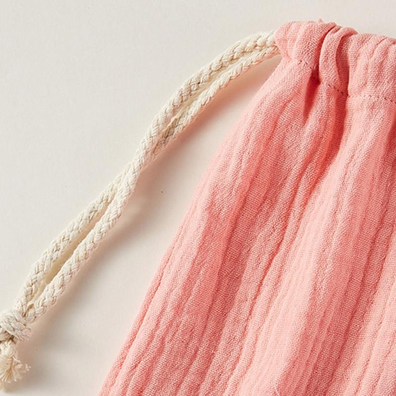 Soft and Breathable Drawstring Bag Double Layer Cotton Baby Diaper Storage Bag Perfect for Organizing Baby Drool Towel