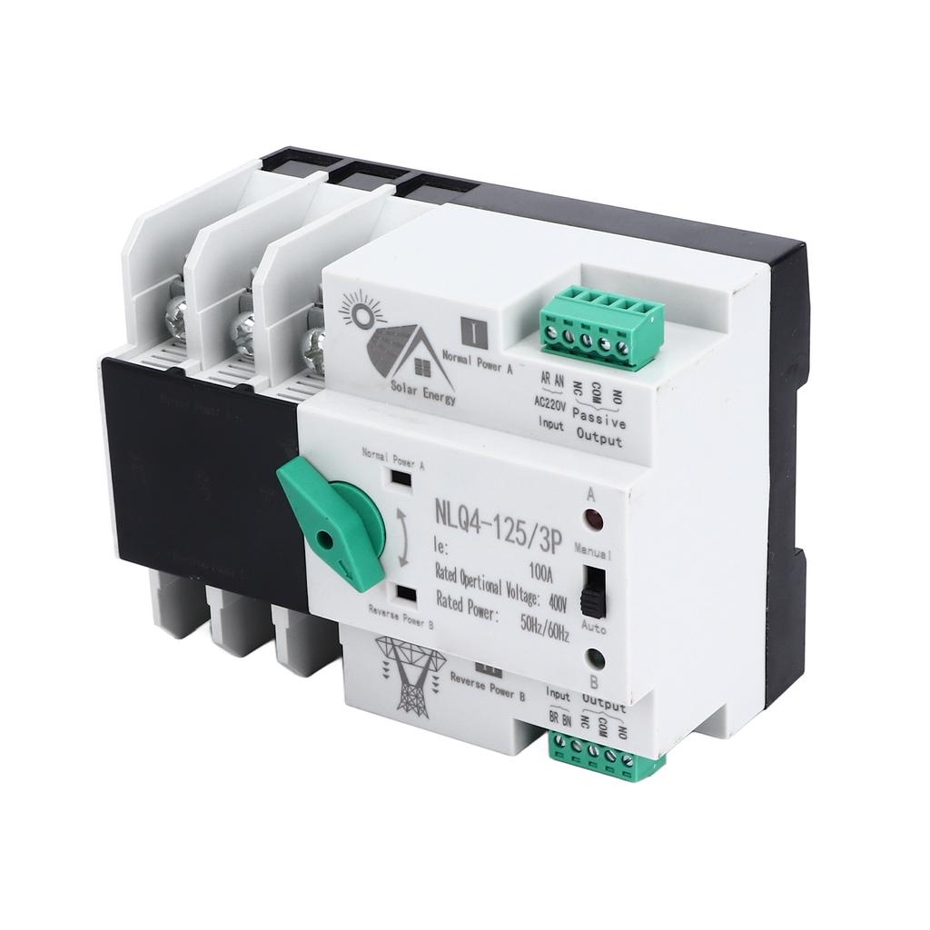 Comutator neîntrerupt de transfer dublu de putere Circuit Selector electric 400V 100A