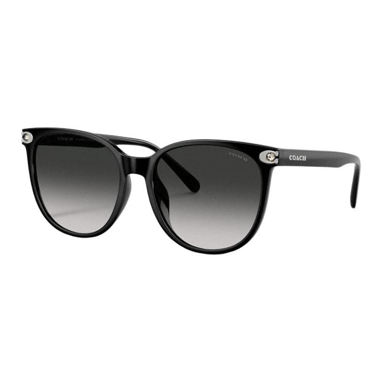 Coach Logo Round Sunglasses Women sunglasses Black CW428-BLK F,Black
