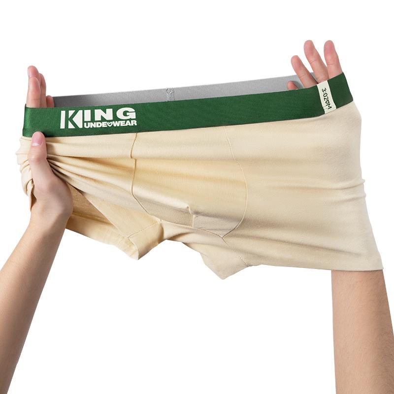 Men's Trendy Color Block Cotton Boxer Briefs with Antibacterial Breathable Crotch and Comfortable Plus Size Design.