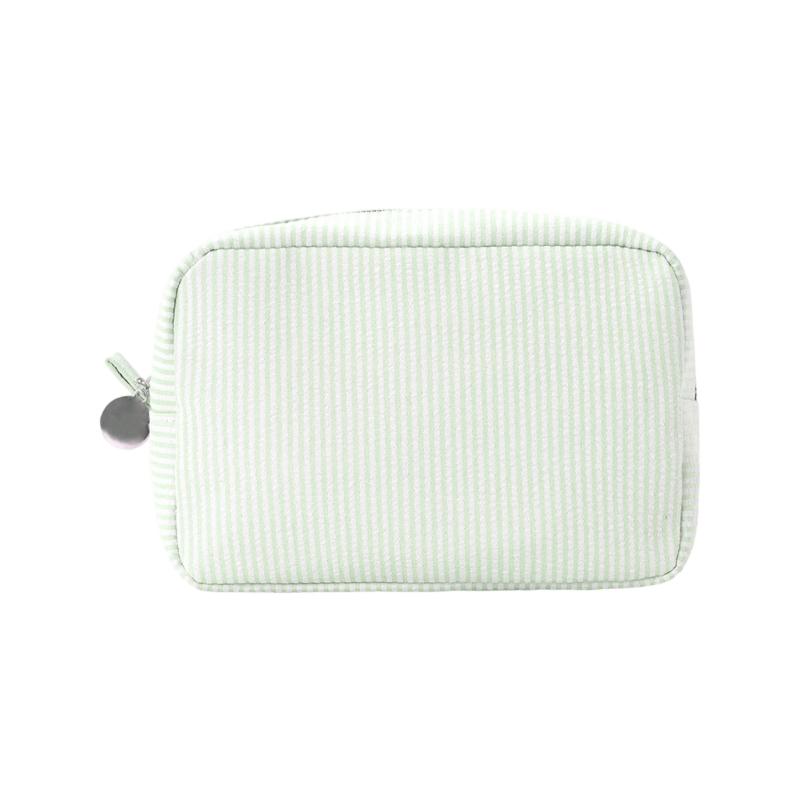 

Toiletry Bag Stripe Makeup Bag Travel Cosmetic Bag Aesthetic Storage Bag Lovely Cosmetic Brush Case for Woman Girls світло-зелений колір