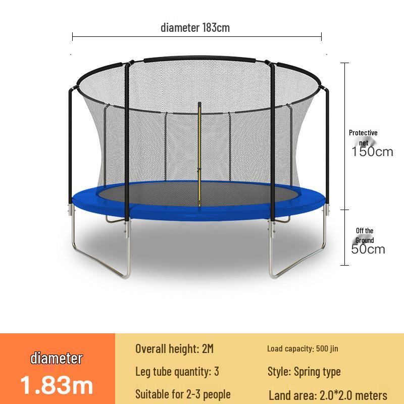 Indoor/Outdoor Kids Fitness Trampoline - Large Round Bouncing Bed for Home and Commercial Use