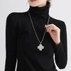 Women's Luxe Four-Leaf Clover Necklace: Autumn/Winter Titanium Steel Pendant On Simple Long Sweater Chain
