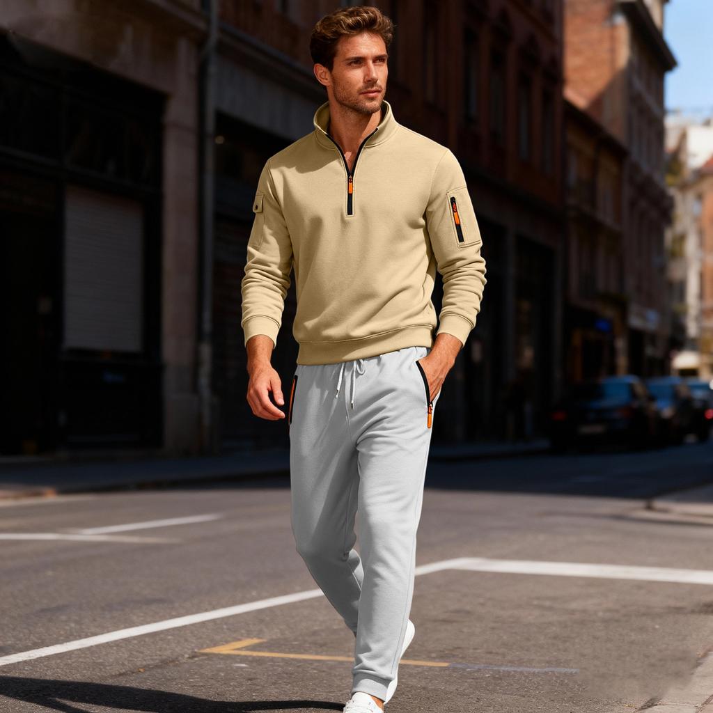 Herren Sweatshirt Anzug Herren Einfarbig Lässig Sportanzug Sweatshirt Anzug