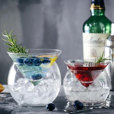Cocktailglas Triangel med Fot Dryckesglas Martini Molekylärt Kreativt Glas Kulglas Fest Drickservis Bartillbehör
