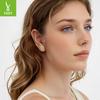Spring Cream Green Daisy Stud Earrings For Women, Fresh And Sweet S925 Sterling Silver Temperament Earrings Earrings