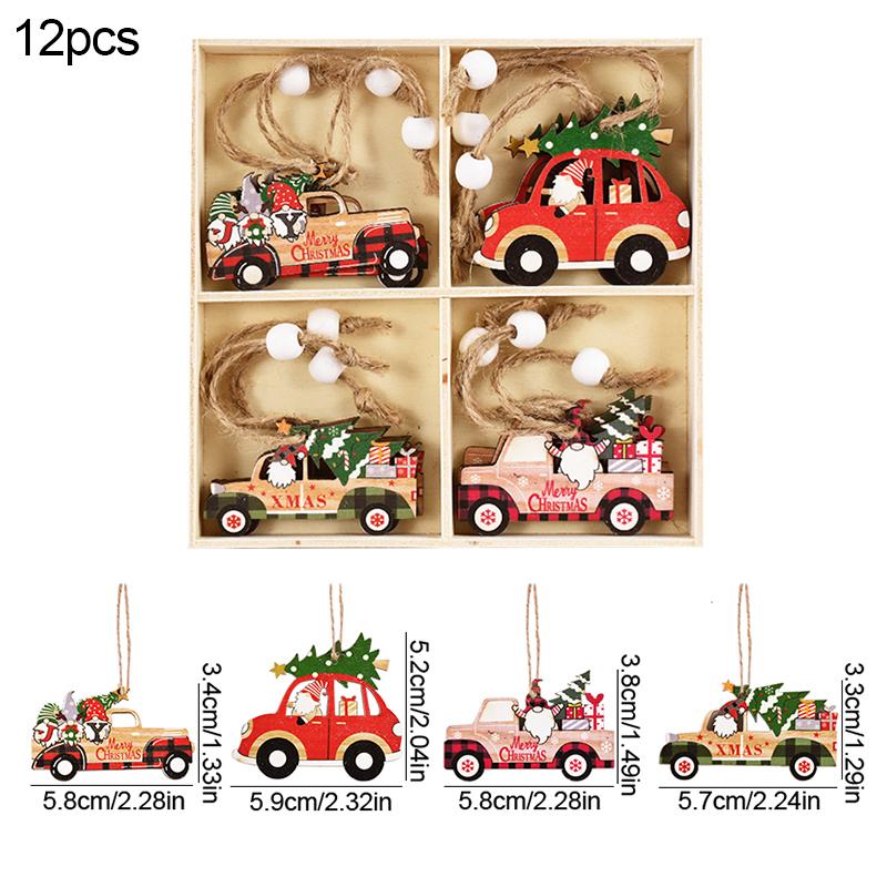 Christmas Wooden Pendants Gingerbread Man Gnomes Xmas Tree Hanging Oranment 2025 Noel Navidad Decorations for Home New Year Gift
