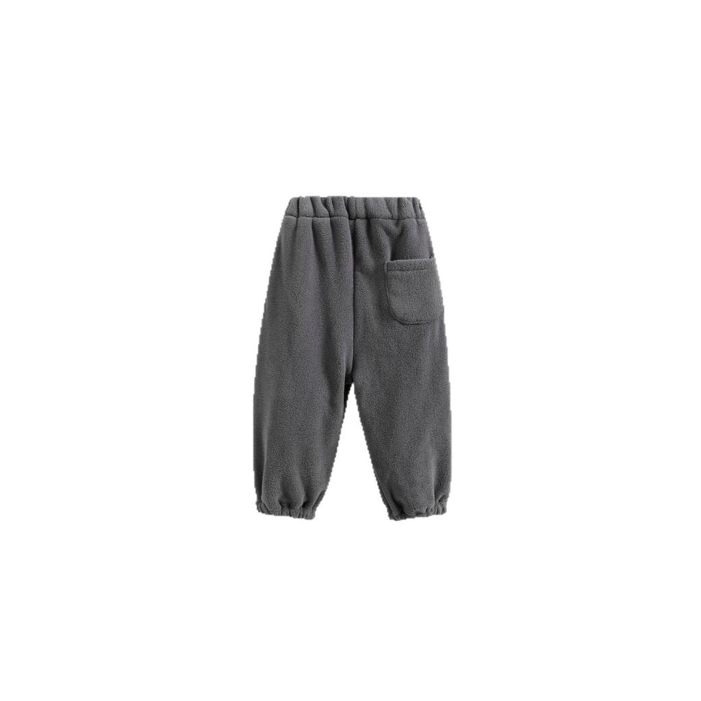 Korean Style Kids' Fleece Sweatpants - Autumn/Winter Trendy, Loose-Fit, Plus Velvet for Boys & Girls