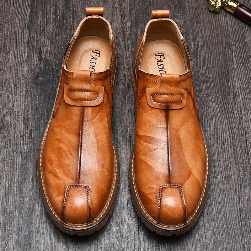 Fashion New Arrival Retro Bullock Design Men Classic Business Formal Shoes Pointed Toe Leather Shoes Men Oxford Dress Shoes 2024 New Wed