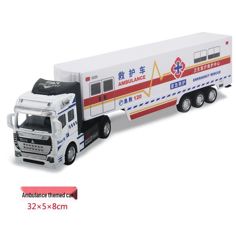 Kids' Pull-Back Alloy Container Transport and Tanker Trailer Truck Toy Model