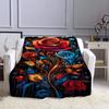 1 Stück Decke mit Rosenmuster, Flanelldecke, Weiche Warme Überwurfdecke Nickerchen-Decke für Couch Sofa Büro Bett Camping Reise