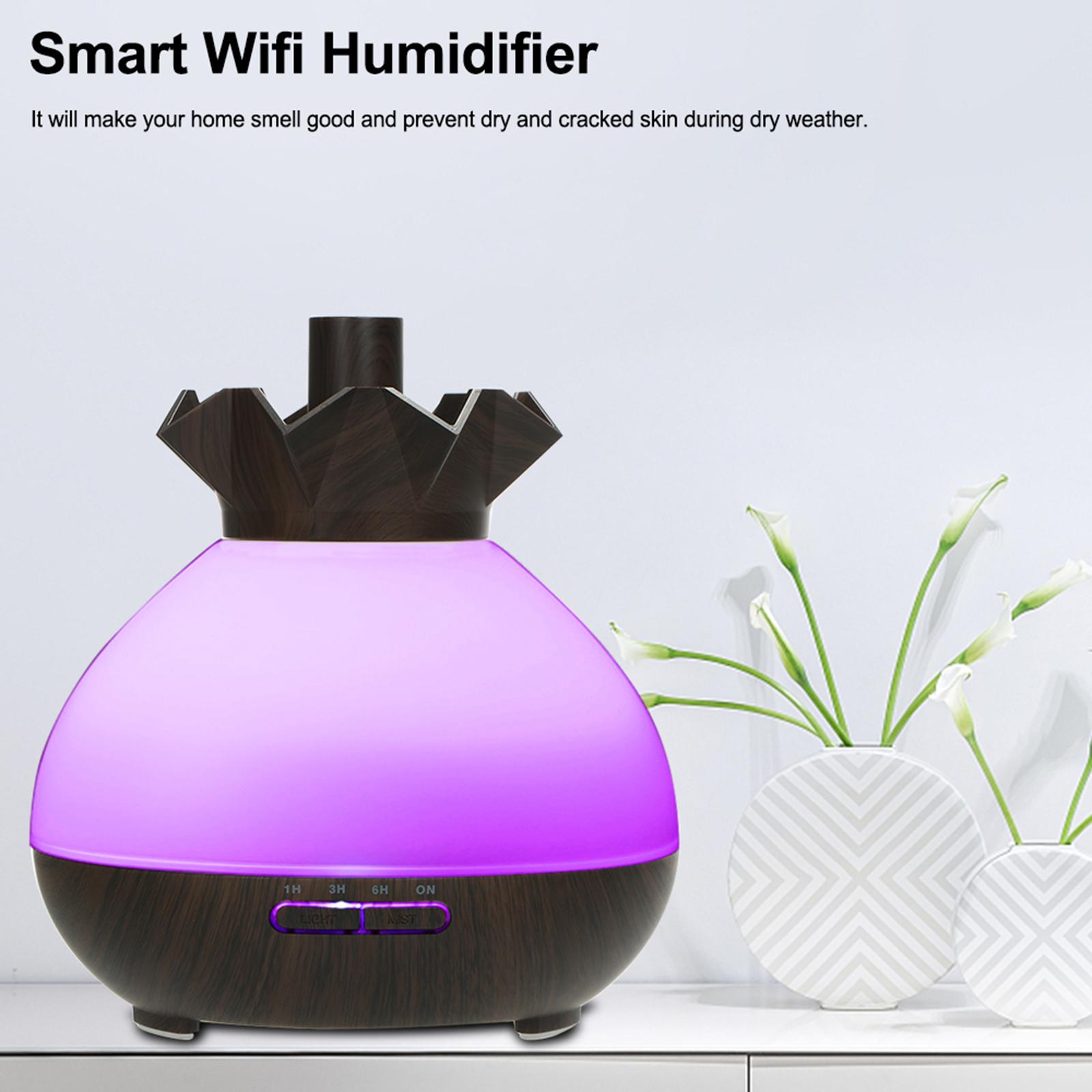 

Умный увлажнитель воздуха Tuya Wi-Fi, 400 мл, эфирное масло, диффузор для ароматерапии, светодиодный ночник, приложение для телефона