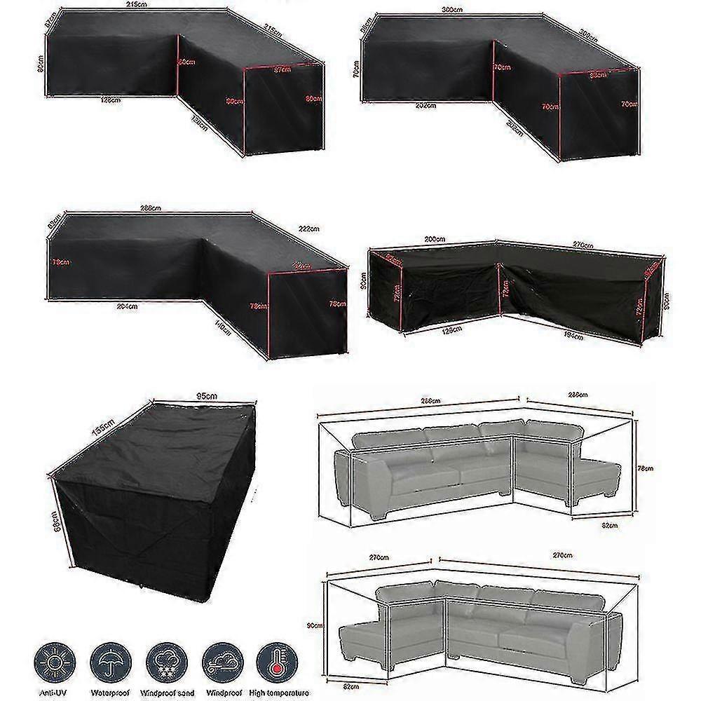 Corner Sofa Cover Waterproof Garden Furniture Set Cover Outdoor Sectional Furniture Cover -ayane