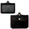 [Pocket] ID Case Genuine Leather Tochigi Leather Card Holder Wallet Black (Red Thread)