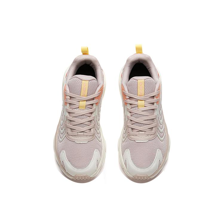 New Anta Running Collection Breathable Lightweight Low-Top Running Shoes Women's Gray White Pink 122115590-2