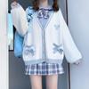 Autumn Winter Women Sweater Loose Japanese Style Sweet Knitted Cardigan Embroidery Oversize Harajuku Female Cardigans Cute