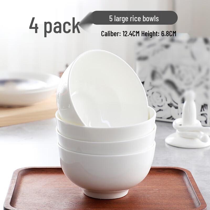 Zhi Shi Pure White Bone China Ceramic Bowls