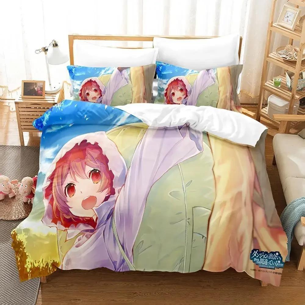 Comfortable Anime Print Bedding Set With Duvet Cover And Pillowcases King Queen Twin Sizes For Adults And Kids