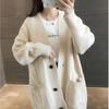 Sweater Cardigan Women's Spring and Autumn Loose Knitted Sweater Mid-length Casual Coat