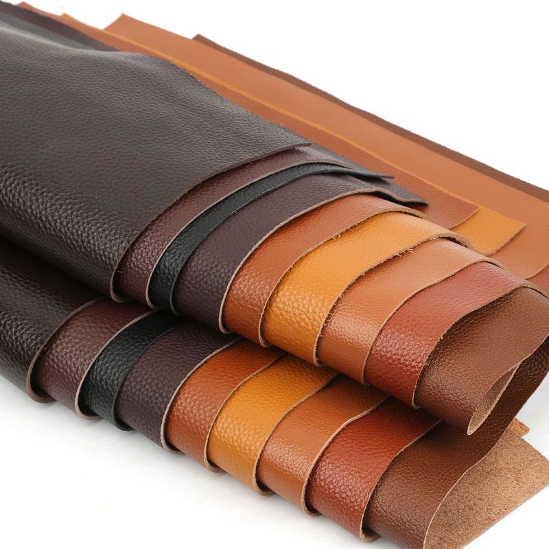 First layer cowhide leather, genuine leather fabric, leather deep brown chestnut sofa, renovated seat headboard soft bag, yellow