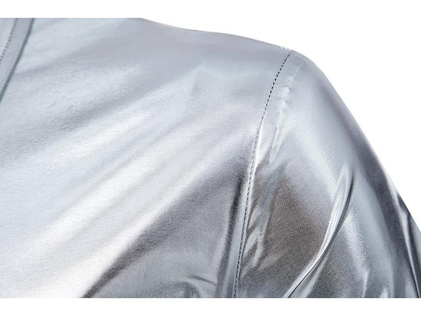 2024 European & American Men's Shiny Disco Short Sleeve Shirt - Youth Hot Stamping, European Size