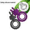 Unisex Double Vib Powerful Soft Silicone Dual Vibrating Cock Ring Penis Ring Double Rings for Couples Enhancing Harder Erection