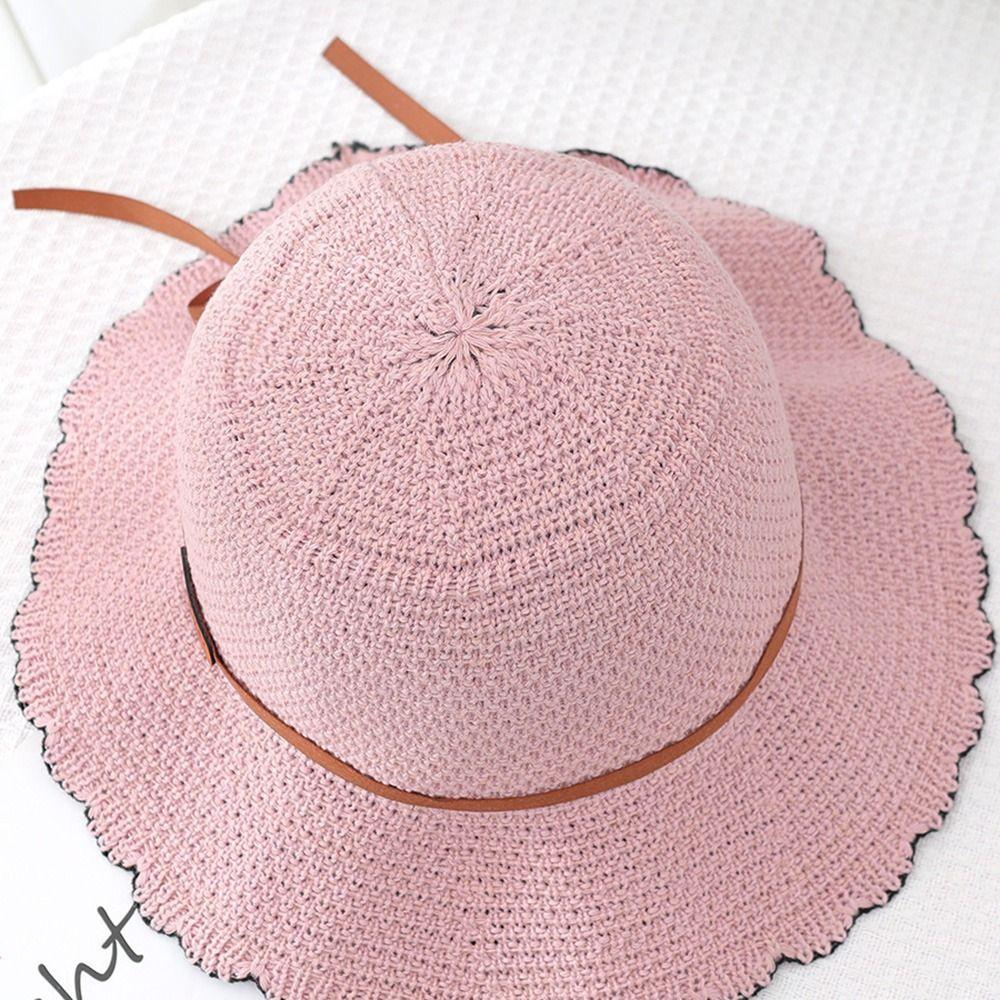Foldable Knit Fisherman Hat UV Protection Summer Sunshade Visors Thin Crochet Bucket Hat  Beach